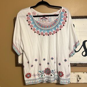 Johnny Was Blouse with Embroidery Detail